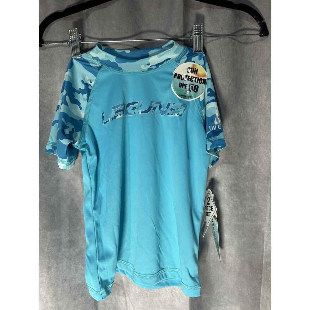 Laguna Little Boys Swim Shirt Groovy Summer Blue Turquoise Size 4T